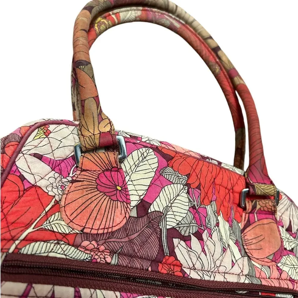 Retro Floral Vera Bradley Bowler Bag Pink‎ Red Cotton Y2K Coquette Purse Floral